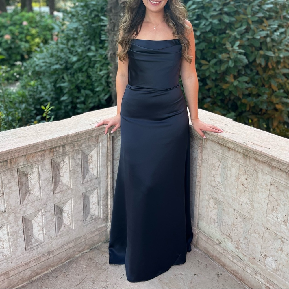 Amsale Navy Bridesmaid Dress